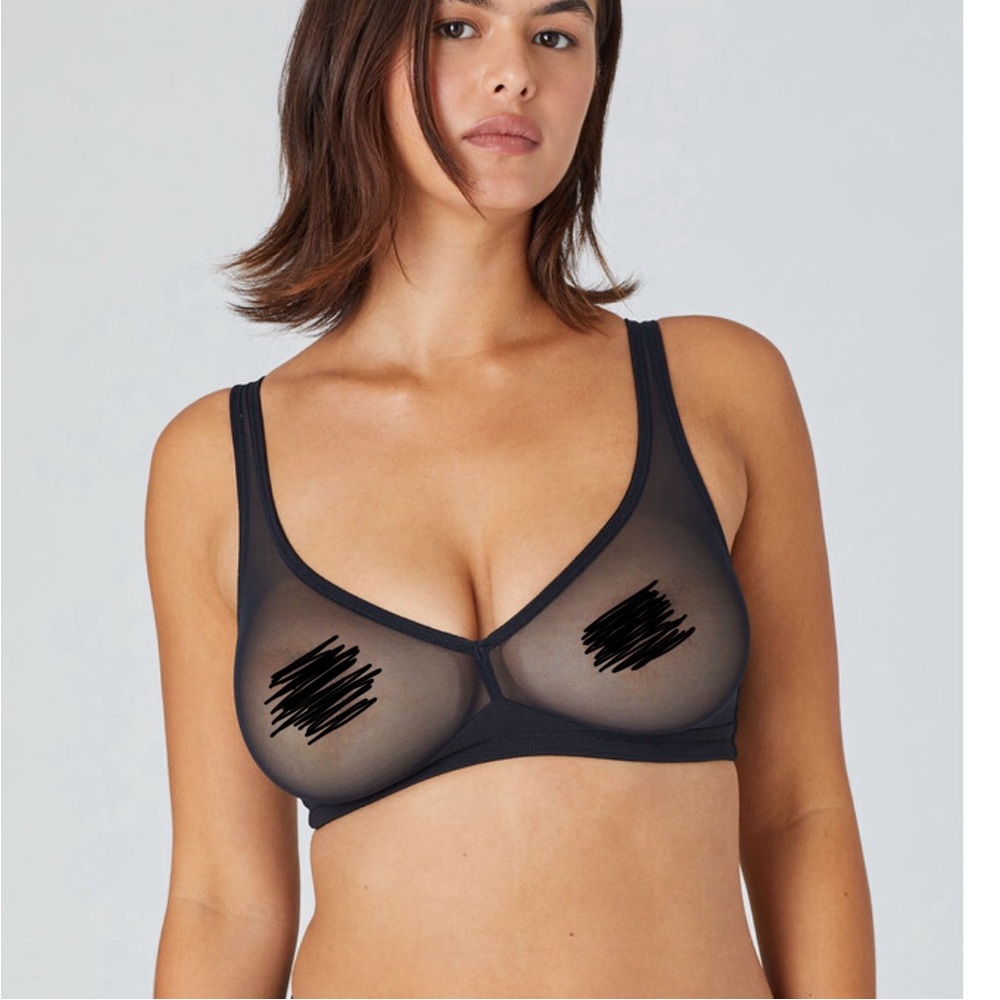 NWT CUUP Black Mesh Bra